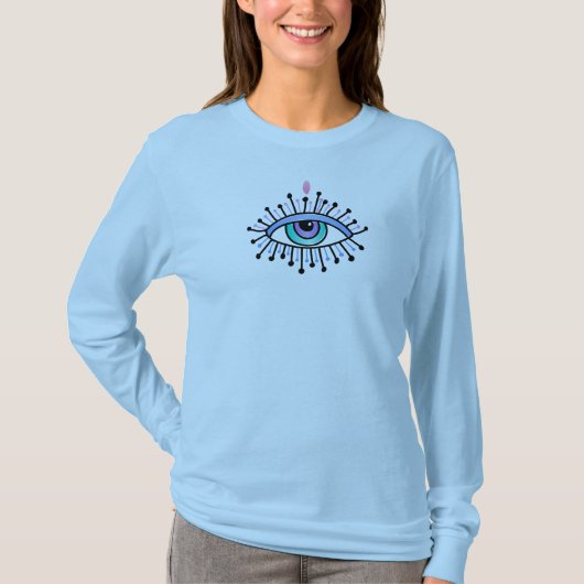New age Mystiek? Spiritueel Third Eye Yoga Blauw T-shirt (Voorkant)