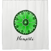 NEW AGE NAMASTE Groene Lotus Mandala Douchegordijn (Voorkant)