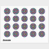 New age Neon Kaleidoscoop Mandala Ronde Sticker (Vel)