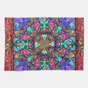 new age Neon Kaleidoscope Mandala Theedoek