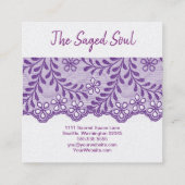 new age occult Shop Amethyst Floral Lace Vierkante Visitekaartje (Achterkant)