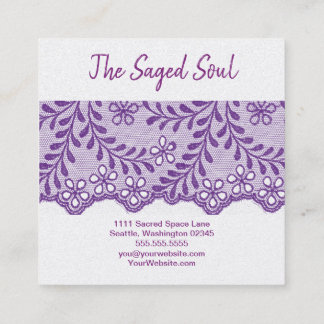 new age occult Shop Amethyst Floral Lace Vierkante Visitekaartje