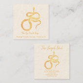 New age Occulte winkel gouden slang Vierkante Visitekaartje (Voorkant / Achterkant)