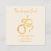 New age Occulte winkel gouden slang Vierkante Visitekaartje (Achterkant)