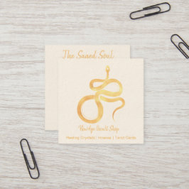 New age Occulte winkel gouden slang Vierkante Visitekaartje