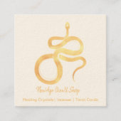 New age Occulte winkel gouden slang Vierkante Visitekaartje (Voorkant)