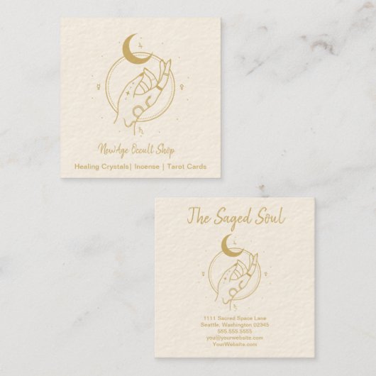 new age occulte winkel vierkante visitekaartje (Voorkant / Achterkant)