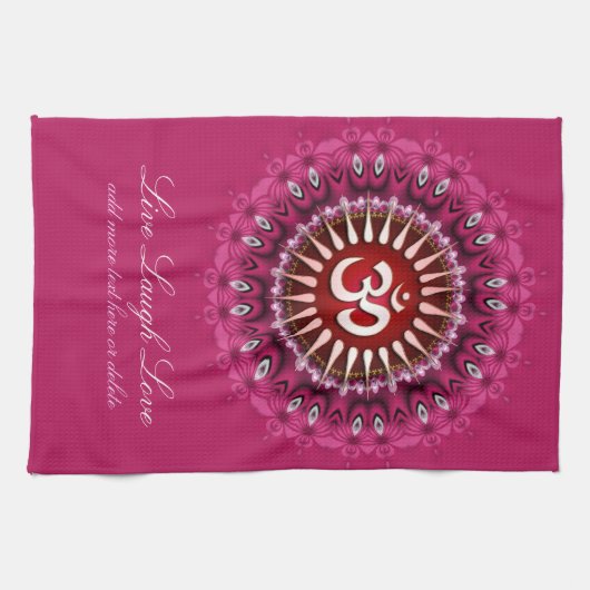 NEW AGE OM Pink Mandala Theedoek (Horizontaal)