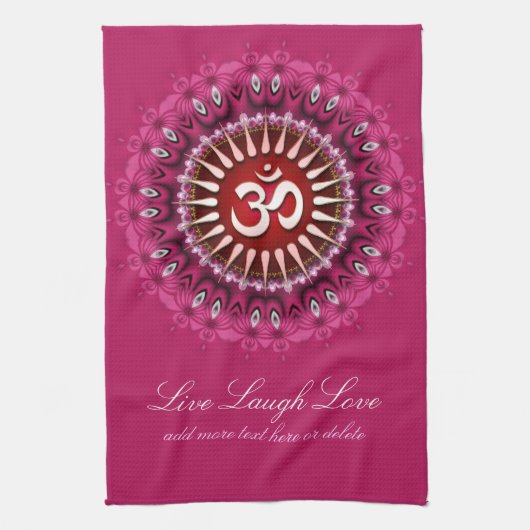 NEW AGE OM Pink Mandala Theedoek (Verticaal)