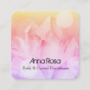 *~* New age Reiki Master Crystal Healer Yoga Vierkante Visitekaartje