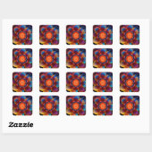 New age Rood en Blauw Vierkante Sticker (Vel)