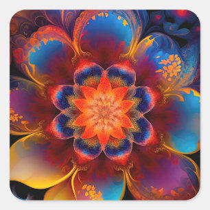 New age Rood en Blauw Vierkante Sticker