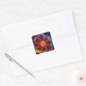 New age Rood en Blauw Vierkante Sticker (Envelop)