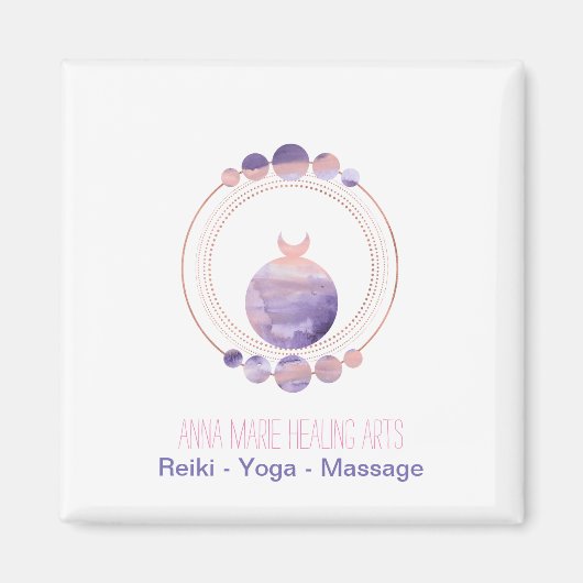 new age Roos Gold Pink Paars Geometrie Magneet (Voorkant)