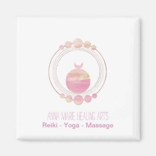 new age Roze Rose Gold Sacred Geometry Magneet (Voorkant)