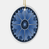 New age Spiritueelste Blue Floral Lotus Keramisch Ornament (Rechts)