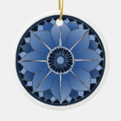 New age Spiritueelste Blue Floral Lotus Keramisch Ornament (Voorkant)