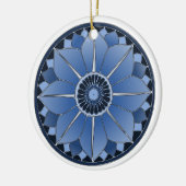 New age Spiritueelste Blue Floral Lotus Keramisch Ornament (Links)