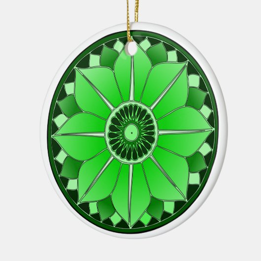 New age Spiritueelste Groene bloemen Lotus Keramisch Ornament (Links)