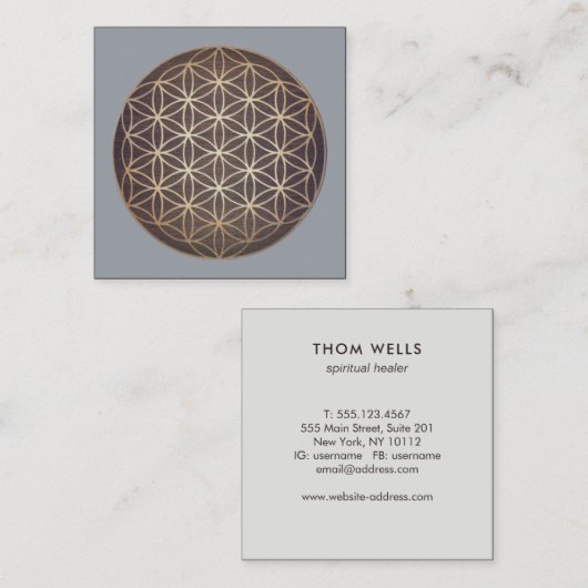 new age Spirituele reddingsbloem Vierkante Visitekaartje (Voorkant / Achterkant)