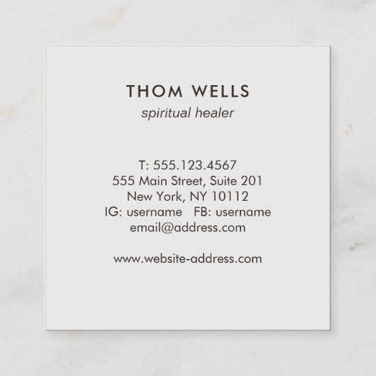 new age Spirituele reddingsbloem Vierkante Visitekaartje (Achterkant)