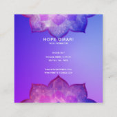 new age | Violet Lotus Meditation Mandala Vierkante Visitekaartje (Achterkant)