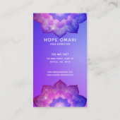 new age | Violet Lotus Meditation Mandala Visitekaartje (Achterkant)