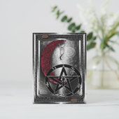 New age Wiccan Silver Crescent Moon Briefkaart (Staand voorkant)