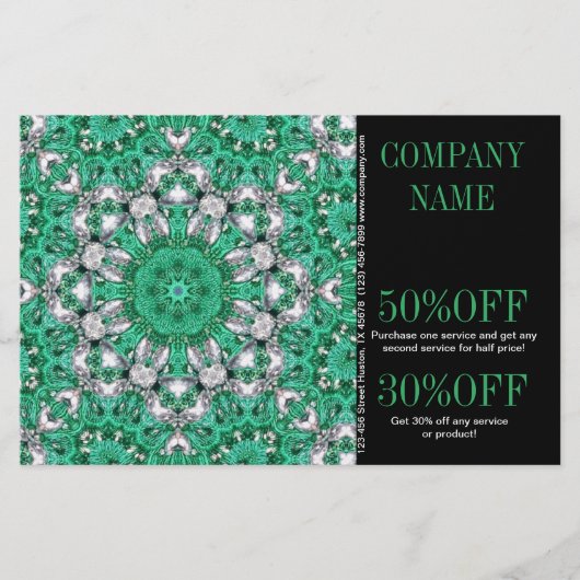 New age Yoga Instructeur smaragdgroene Mandala Flyer (Voorkant)