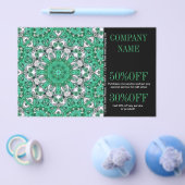 New Age Yoga-instructrice smaragdgroene Mandala Flyer (Enkel)