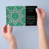 New Age Yoga-instructrice smaragdgroene Mandala Flyer (Hand)