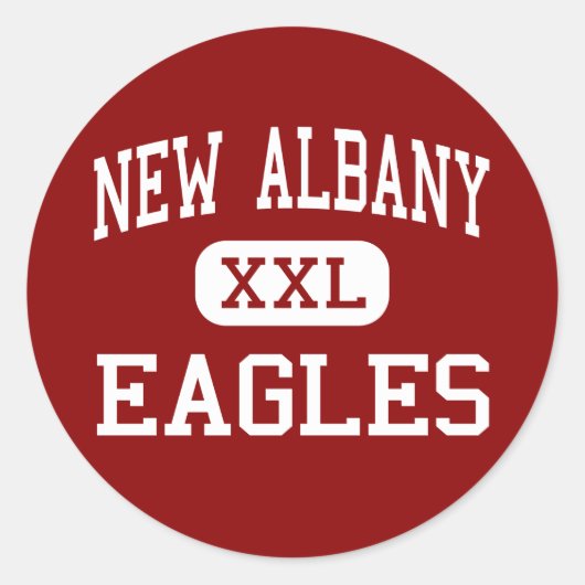 New Albany - Eagles - Hoog - Nieuw Albany Ohio Ronde Sticker (Voorkant)