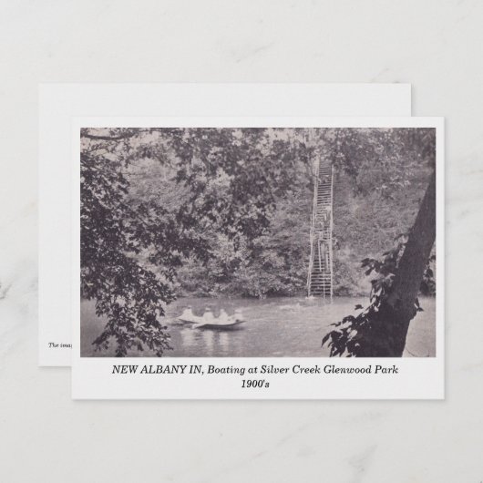 New Albany in Glenwood Park Boating 1900 Briefkaart (Voorkant / Achterkant)