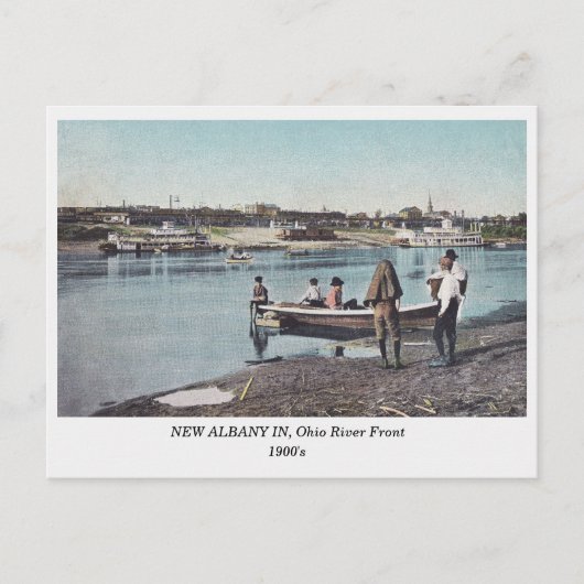 New Albany INDIANA, Ohio River Front old briefkaar Briefkaart (Voorkant)