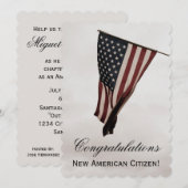 New American Citizen+U.S. Vlaggenfeestpartij Kaart (Voorkant / Achterkant)