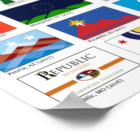 New American City Flags, 2012-2017 (8,5 x 14 inch) Poster (Hoek)