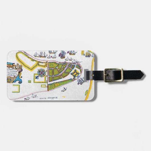 New Amsterdam Map, 1661 Bagagelabel (Voorkant horizontaal)