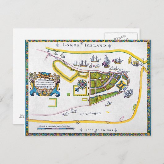 New Amsterdam Map, 1661 Briefkaart (Voorkant / Achterkant)