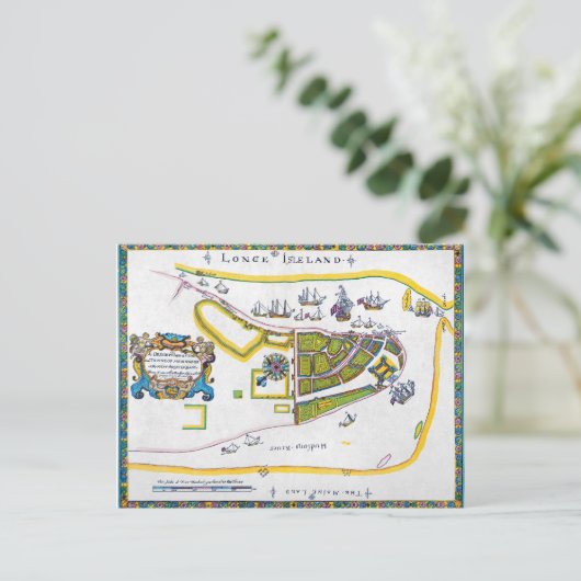 New Amsterdam Map, 1661 Briefkaart (Staand voorkant)