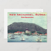New Archangel, Russisch schilderij (Sitka) Briefkaart (Voorkant / Achterkant)