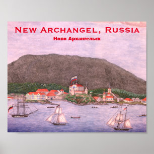 New Archangel, Russisch schilderij (Sitka) Poster