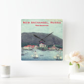 New Archangel, Russisch schilderij (Sitka) Vierkante Klok (Huis)