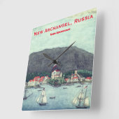 New Archangel, Russisch schilderij (Sitka) Vierkante Klok (Hoek)