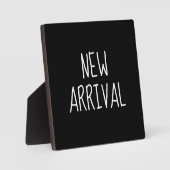 New Arrival Sign, Small Tabletop Black and White Fotoplaat (Voorkant)