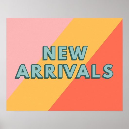 New Arrivals Sign, Retro Style New Arrivals Poster (Voorkant)