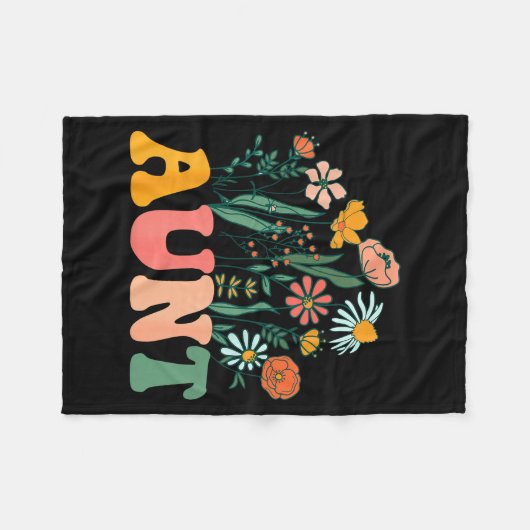 New Aunt Wildflower First Birthday & Baby Show Fleece Deken (Voorkant (Horizontaal))