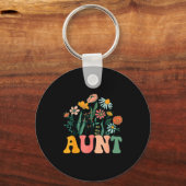 New Aunt Wildflower First Birthday & Baby Show Sleutelhanger (Voorkant)