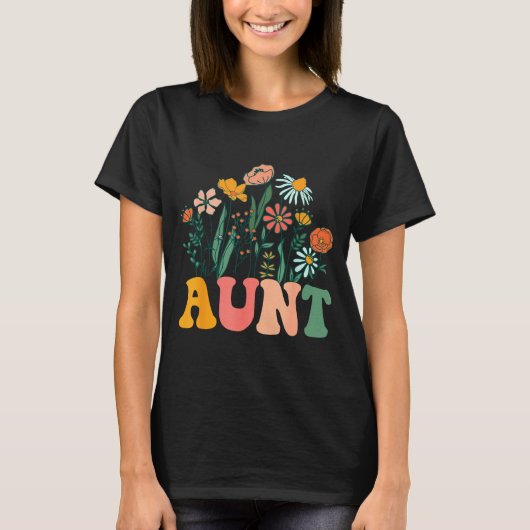 New Aunt Wildflower First Birthday &amp; Baby Show T-shirt (Voorkant)