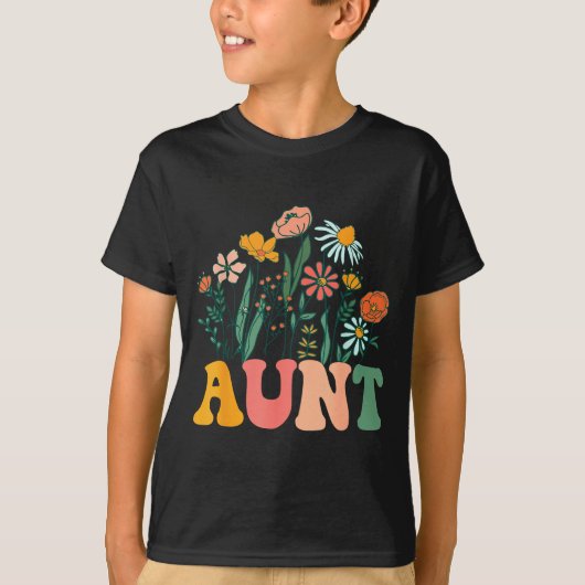 New Aunt Wildflower First Birthday &amp; Baby Show T-shirt (Voorkant)