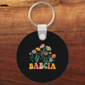 New Babcia Wildflower First Birthday & Baby Sh Sleutelhanger (Voorkant)